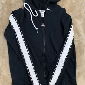 PINK B&W SNAP SWEATER